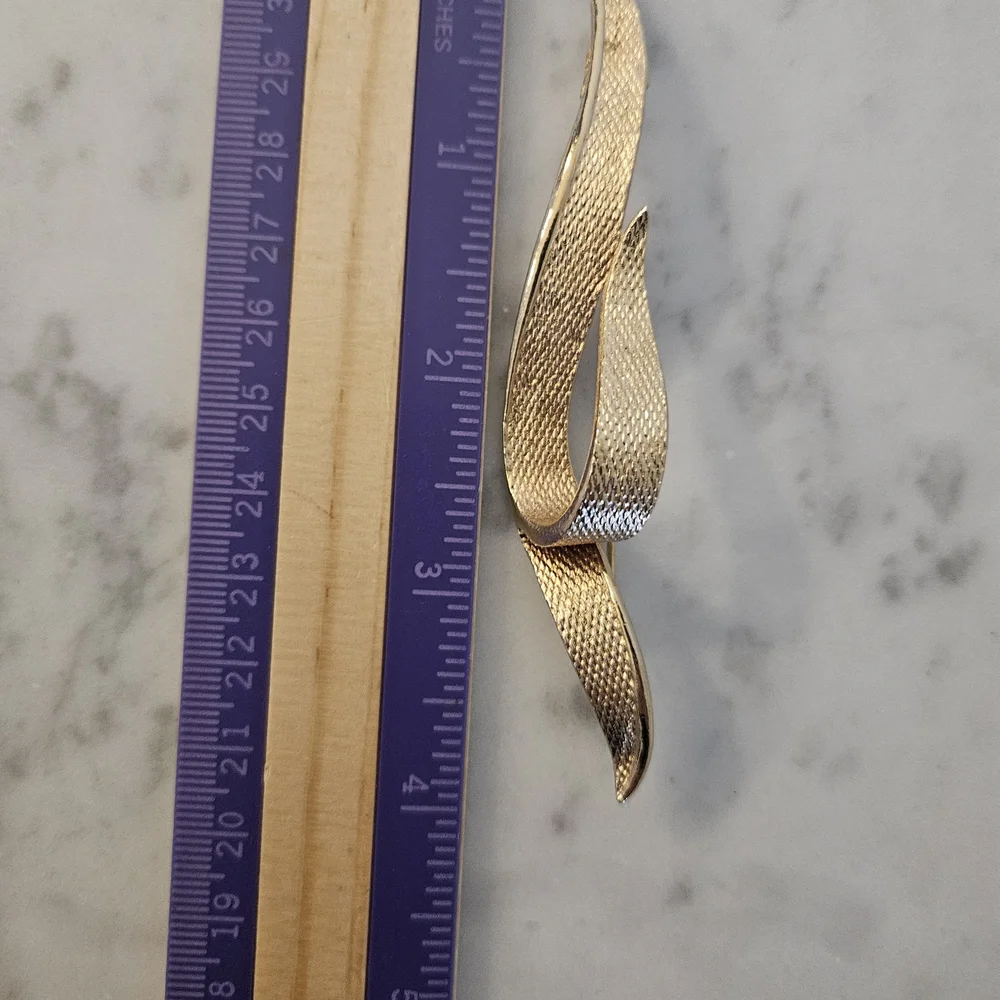 Coro Gold-Tone Textured Brooch